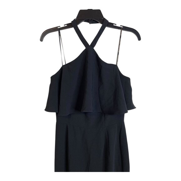 Amanda Uprichard Piazza small Maxi dress gown black halter strapless open back - Picture 7 of 10